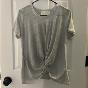 Tie Front Grey Tee